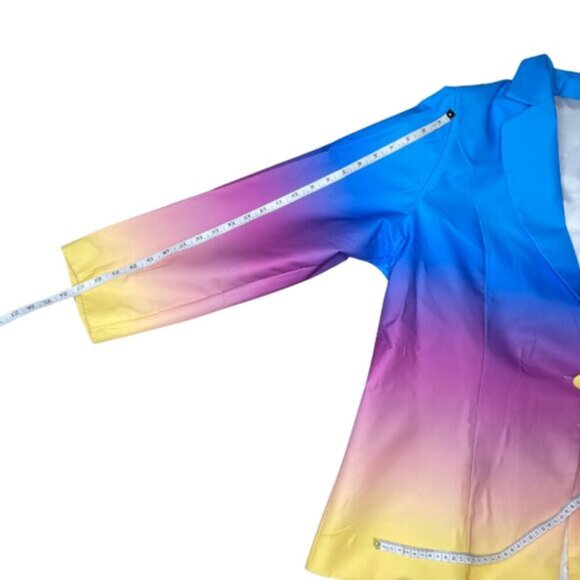 Women's Multicolor Cropped Blazer Fairy Button up Preppy Plus Size 4X - Picture 6 of 7